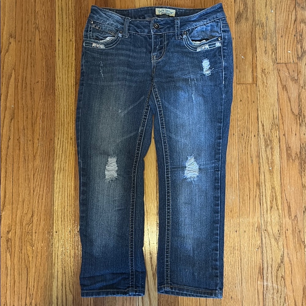 Paris Blues - Distressed Blue Jeans "Juniors capri cut"